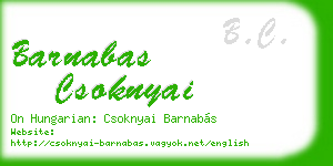 barnabas csoknyai business card